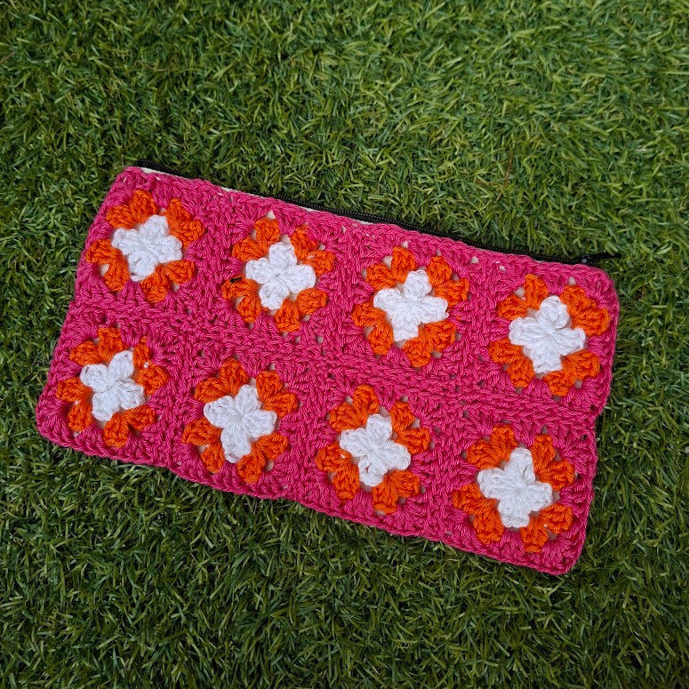Crocheted pencil case