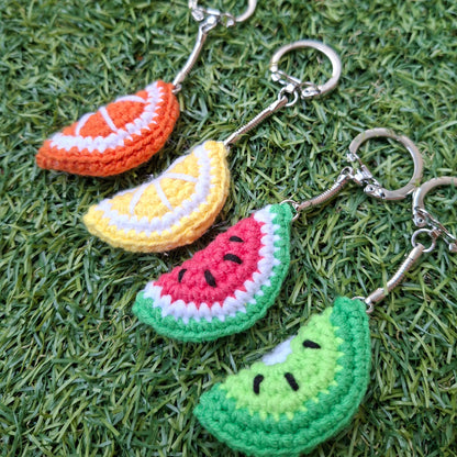 fruit sleutelhangers gehaakt