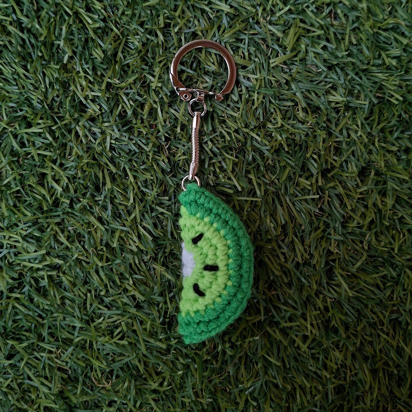 gehaakte kiwi sleutelhanger