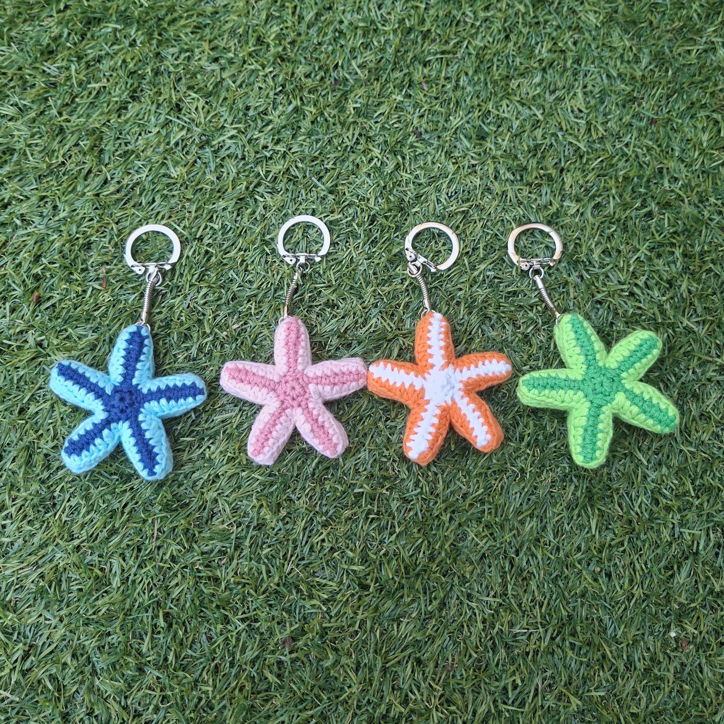 gehaakte sleutelhangers zeesterren